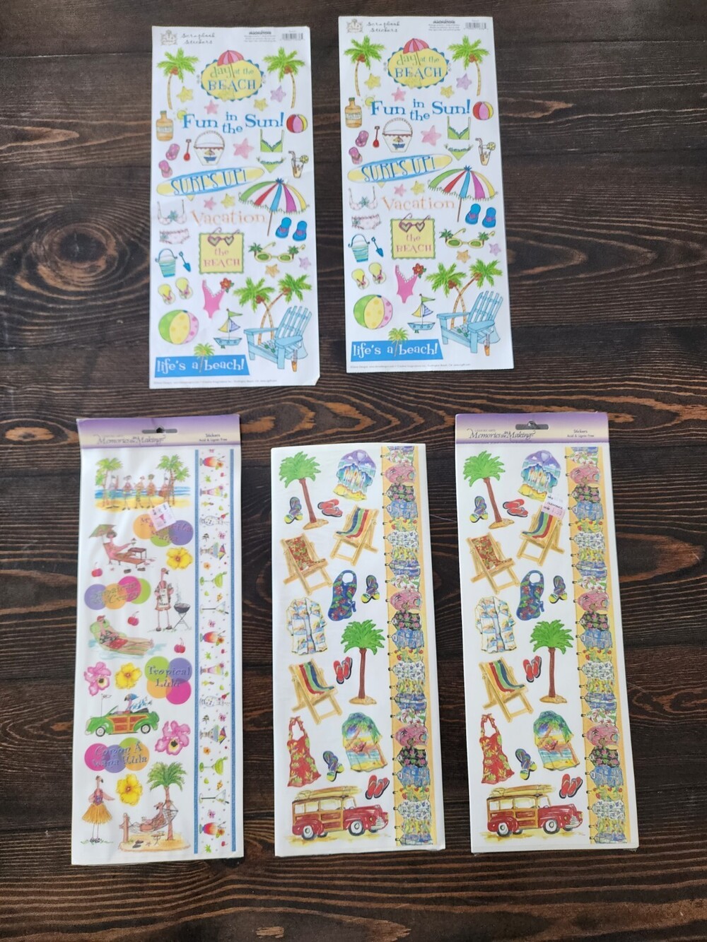 Scrapbooking Stickers - Lot Beach Summer Sand Tropical New Vintage Retired 22